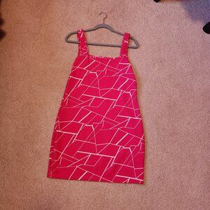 Women's pink abstract design dress- Size Large